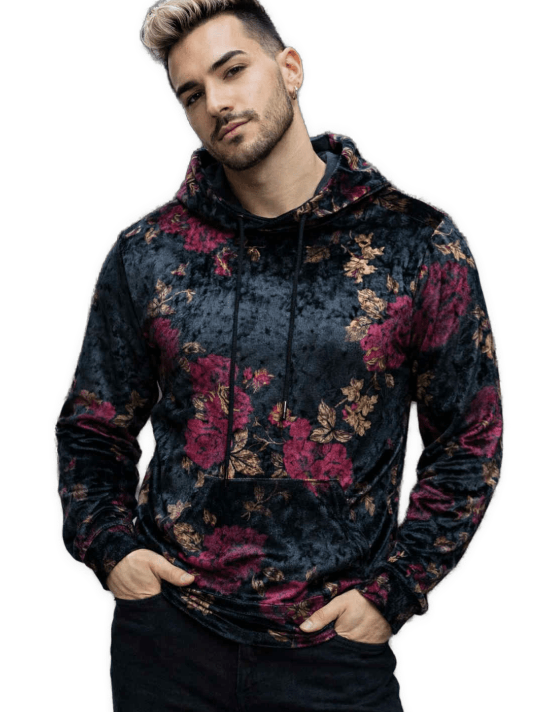 VoAzo - Velvet Hoodie for Men - Sarman Fashion - Wholesale Clothing Fashion Brand for Men from Canada