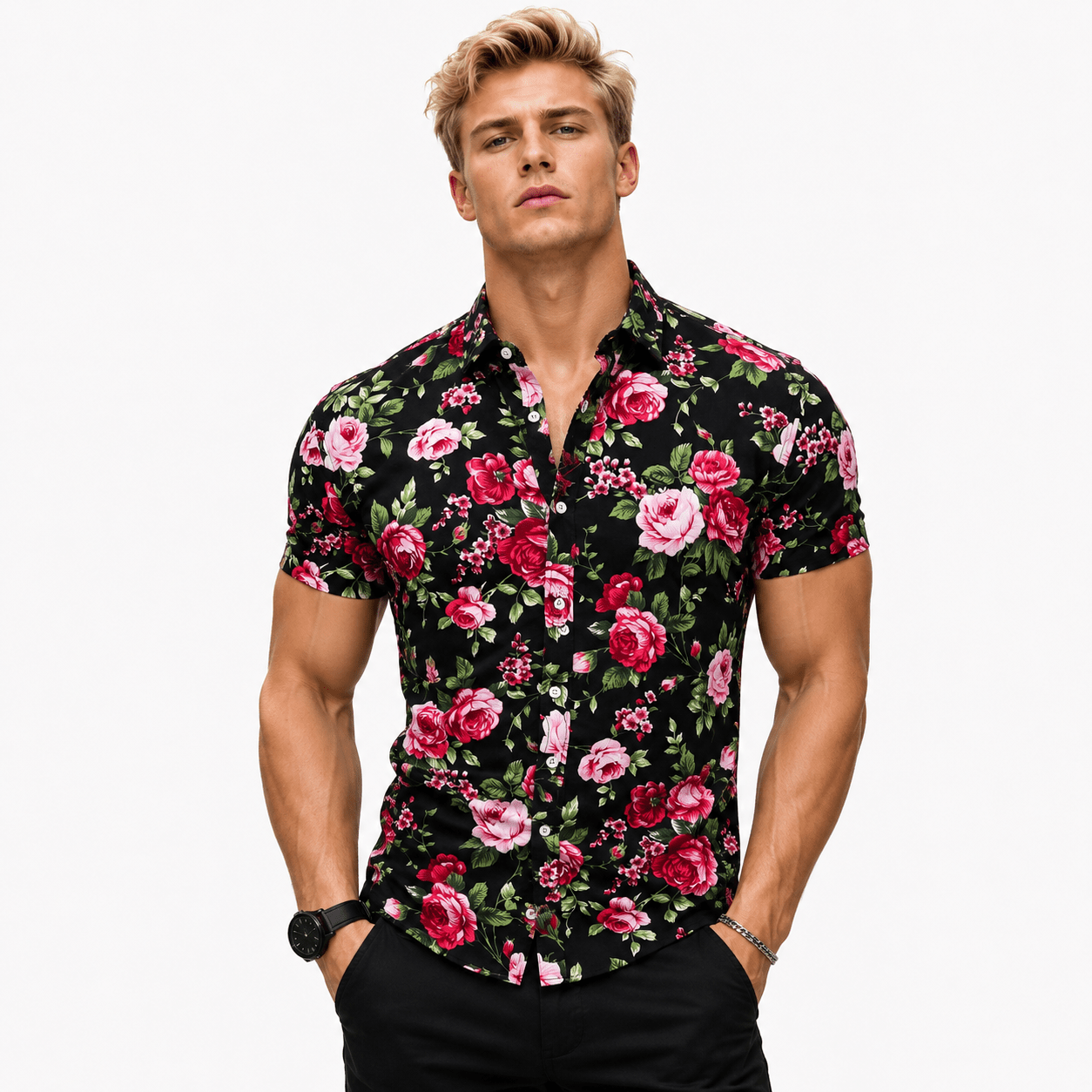 VOHK - Short Sleeves Shirt for Men - Sarman Fashion - Wholesale Clothing Fashion Brand for Men from Canada