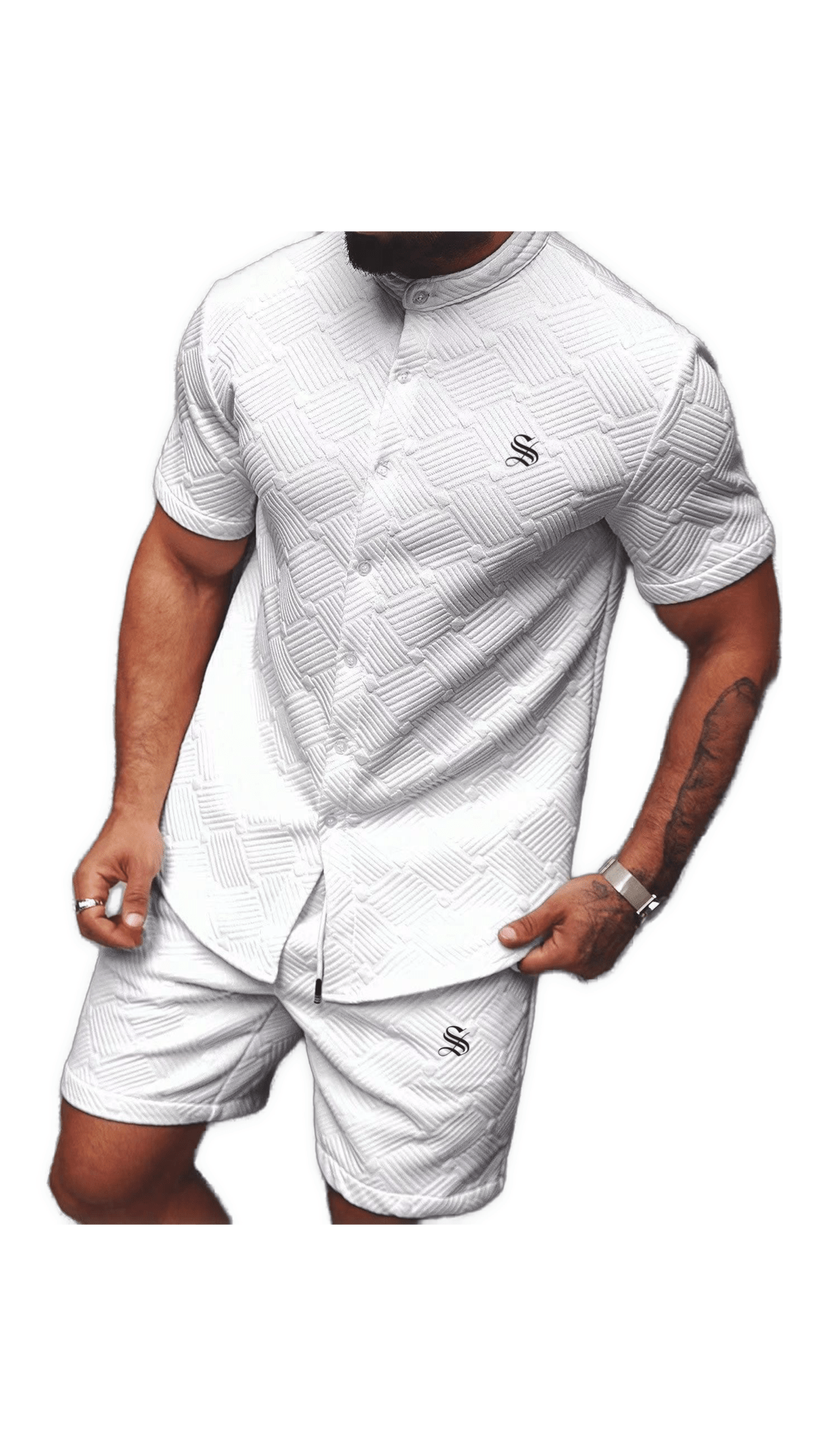 VUNB 4 - Complete Set Shirt & Shorts for Men - Sarman Fashion - Wholesale Clothing Fashion Brand for Men from Canada