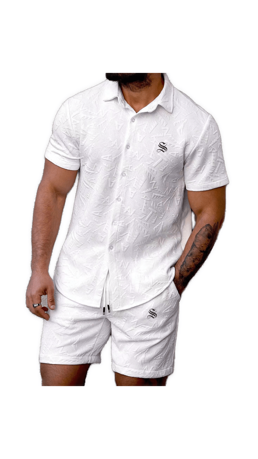 VUNB - Complete Set Shirt & Shorts for Men - Sarman Fashion - Wholesale Clothing Fashion Brand for Men from Canada