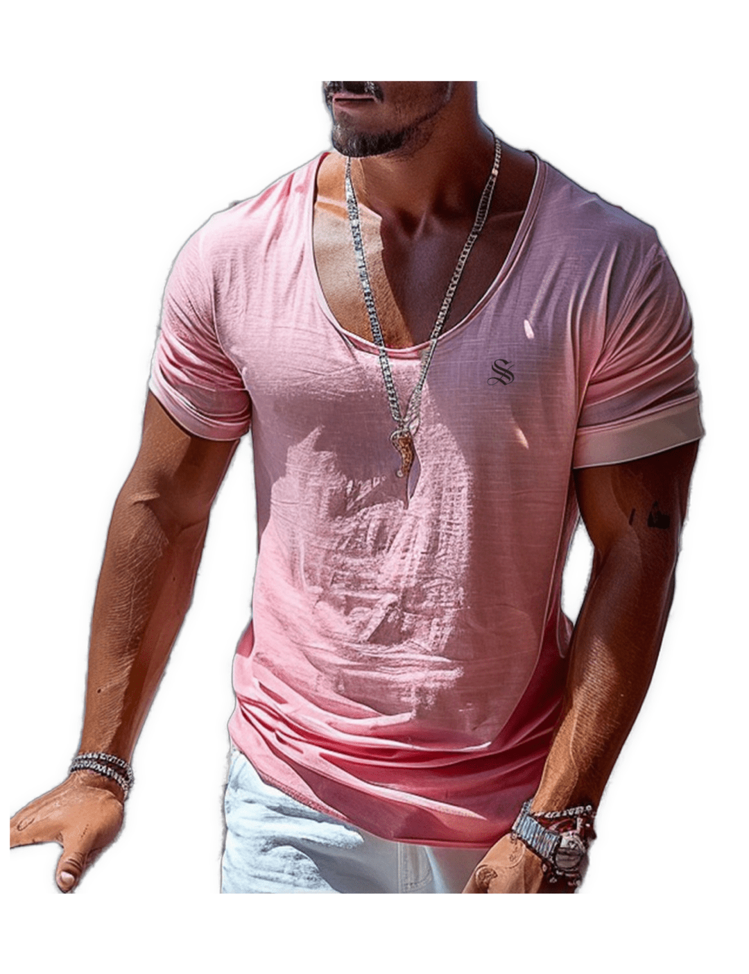 Wino - U - Neck T-Shirt for Men - Sarman Fashion - Wholesale Clothing Fashion Brand for Men from Canada
