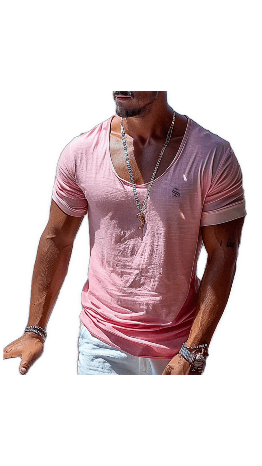 Wino - U - Neck T-Shirt for Men - Sarman Fashion - Wholesale Clothing Fashion Brand for Men from Canada