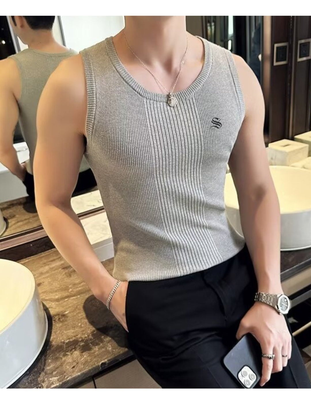 Womito 2 - Tank Top for Men - Sarman Fashion - Wholesale Clothing Fashion Brand for Men from Canada