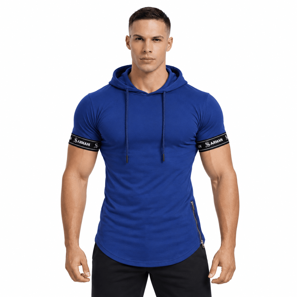 Wuzunami 22 - Hood T-shirt With Straps for Men - Sarman Fashion - Wholesale Clothing Fashion Brand for Men from Canada