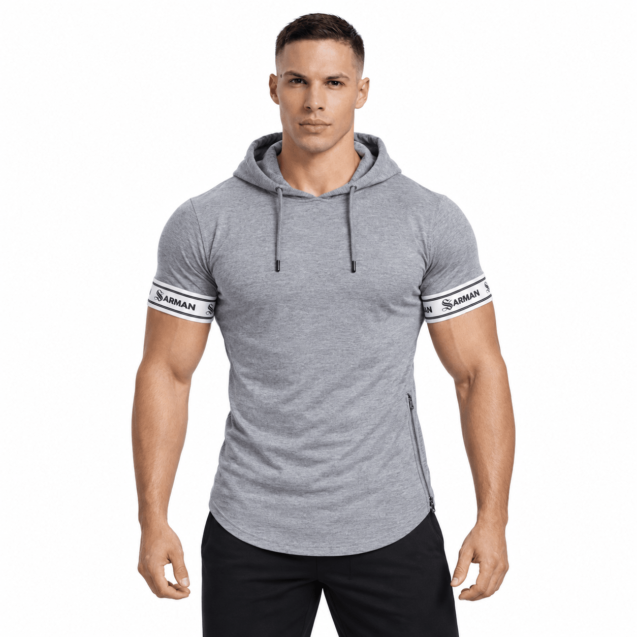 Wuzunami 23 - Hood T-shirt With Straps for Men - Sarman Fashion - Wholesale Clothing Fashion Brand for Men from Canada