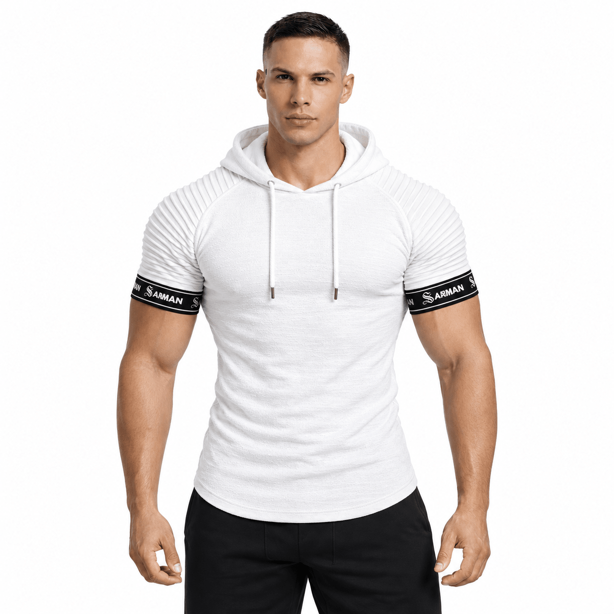 Wuzunami 27 - Hood T-shirt With Straps for Men - Sarman Fashion - Wholesale Clothing Fashion Brand for Men from Canada
