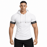 Wuzunami 27 - Hood T-shirt With Straps for Men - Sarman Fashion - Wholesale Clothing Fashion Brand for Men from Canada