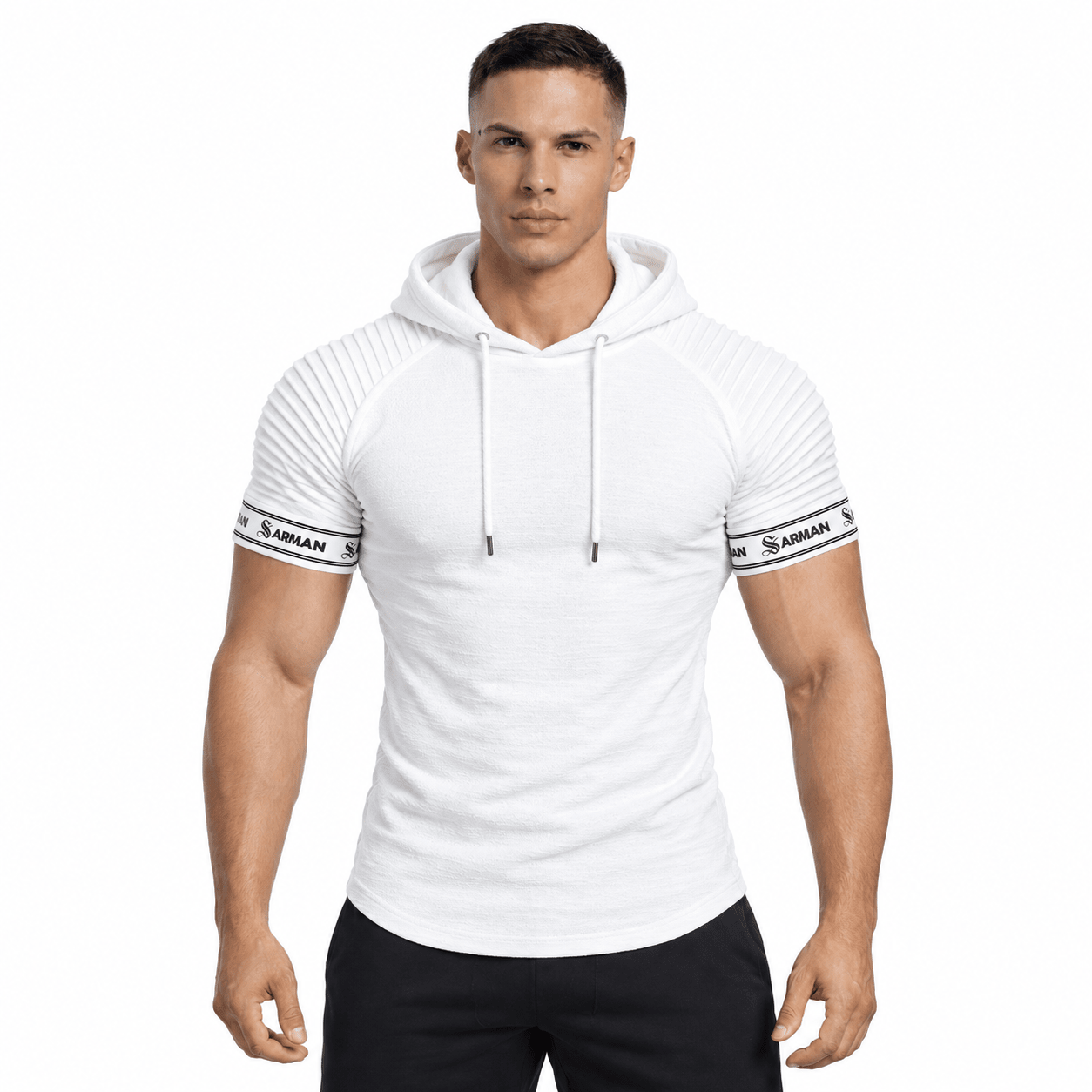 Wuzunami 27 - Hood T-shirt With Straps for Men - Sarman Fashion - Wholesale Clothing Fashion Brand for Men from Canada