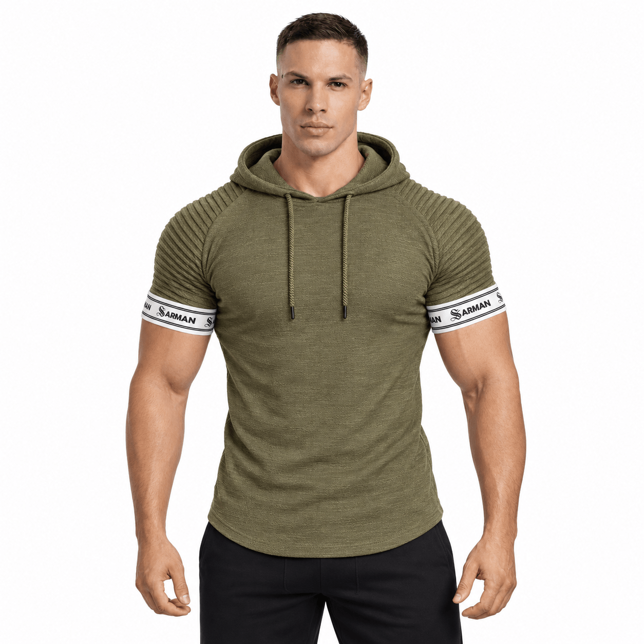 Wuzunami 29 - Hood T-shirt With Straps for Men - Sarman Fashion - Wholesale Clothing Fashion Brand for Men from Canada