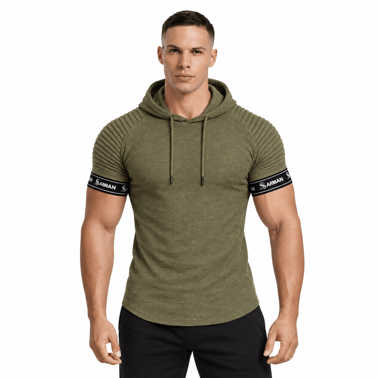 Wuzunami 29 - Hood T-shirt With Straps for Men - Sarman Fashion - Wholesale Clothing Fashion Brand for Men from Canada