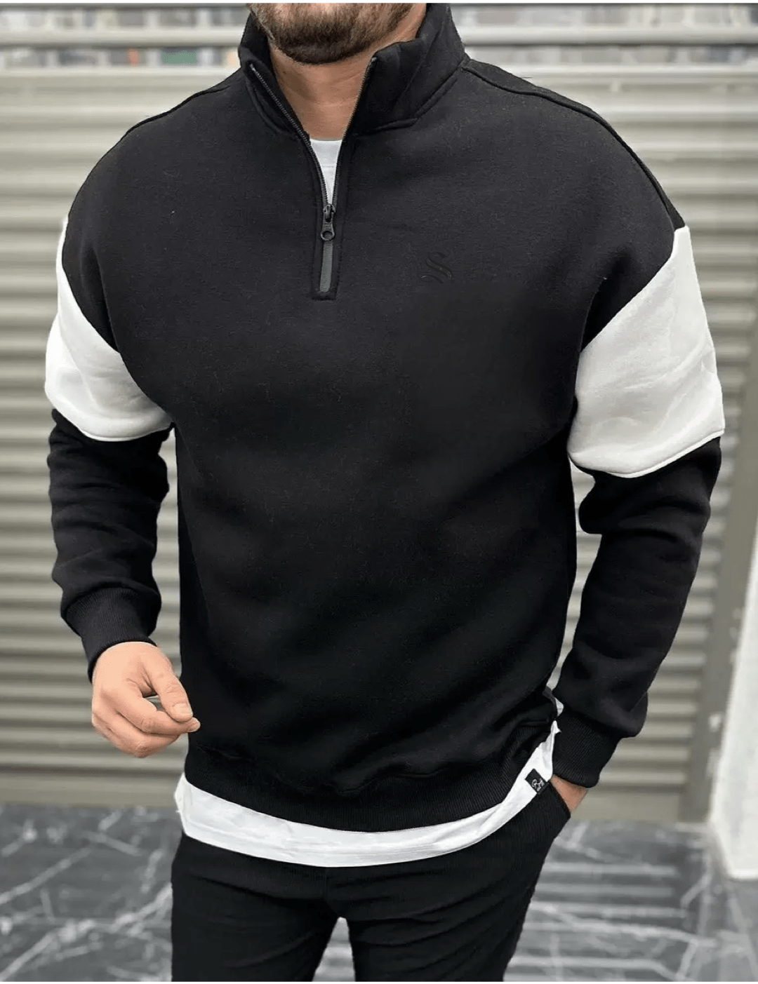 Xisi 25781 - Long Sleeve Track Top for Men - Sarman Fashion - Wholesale Clothing Fashion Brand for Men from Canada