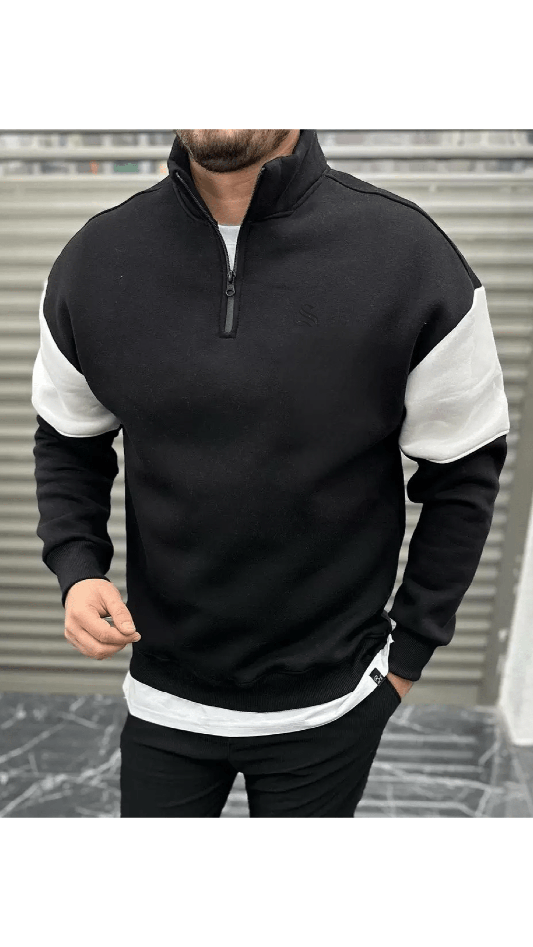 Xisi 25781 - Long Sleeve Track Top for Men - Sarman Fashion - Wholesale Clothing Fashion Brand for Men from Canada