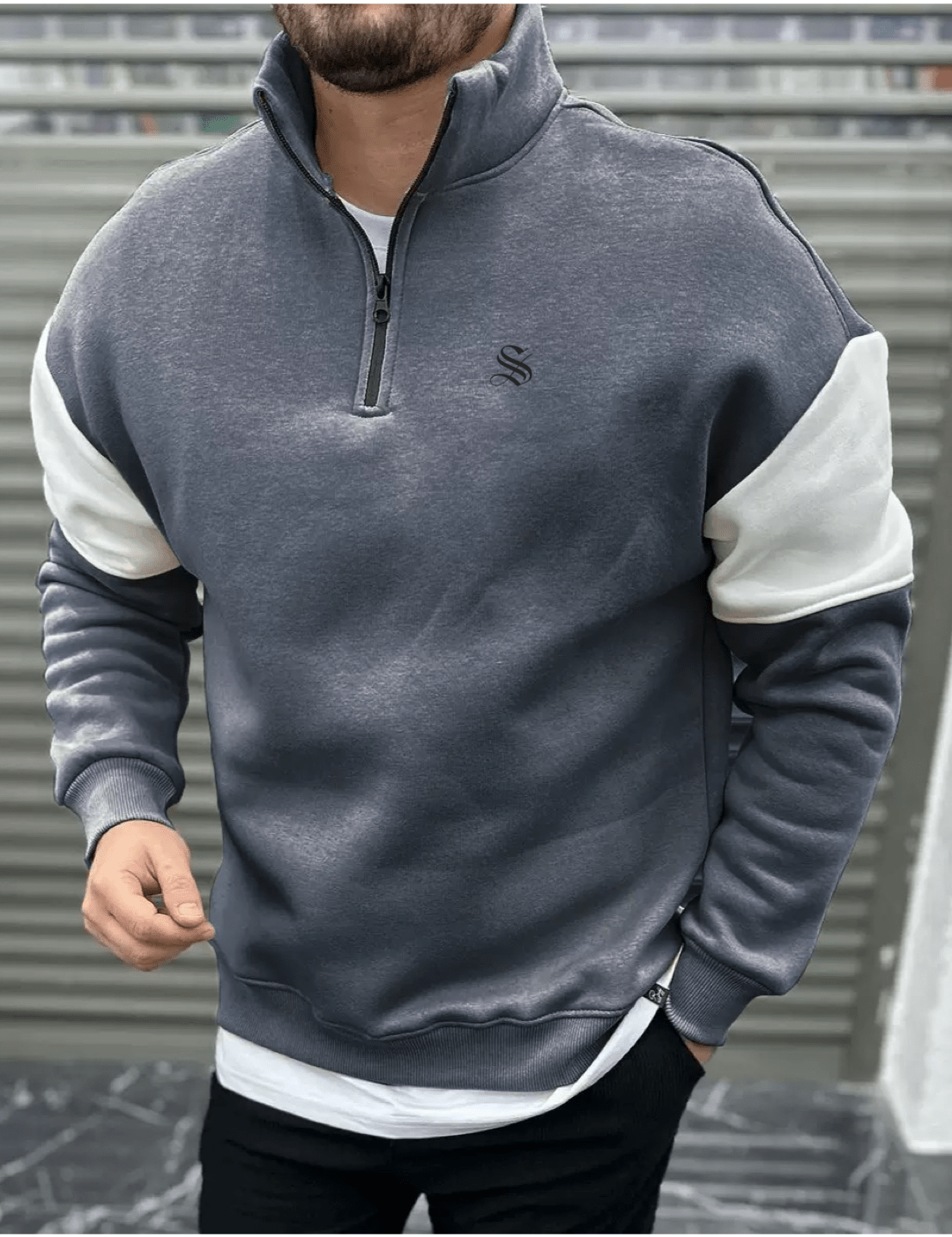 Xisi 25781 - Long Sleeve Track Top for Men - Sarman Fashion - Wholesale Clothing Fashion Brand for Men from Canada