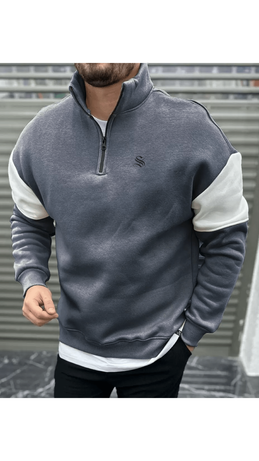 Xisi 25781 - Long Sleeve Track Top for Men - Sarman Fashion - Wholesale Clothing Fashion Brand for Men from Canada