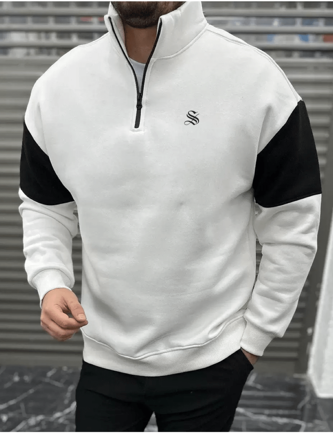 Xisi 25781 - Long Sleeve Track Top for Men - Sarman Fashion - Wholesale Clothing Fashion Brand for Men from Canada