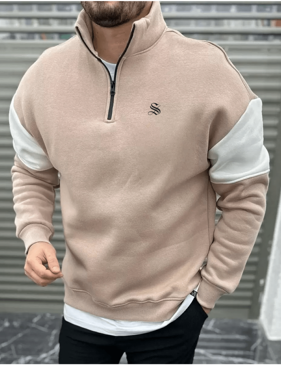 Xisi 25781 - Long Sleeve Track Top for Men - Sarman Fashion - Wholesale Clothing Fashion Brand for Men from Canada