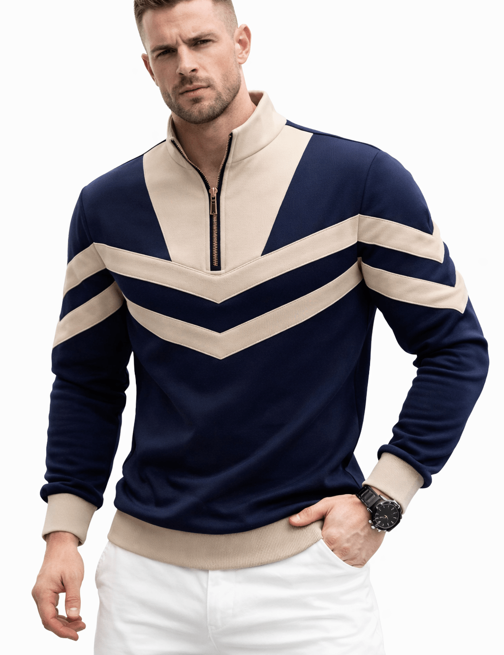 Xisi 25782 - Long Sleeve Track Top for Men - Sarman Fashion - Wholesale Clothing Fashion Brand for Men from Canada