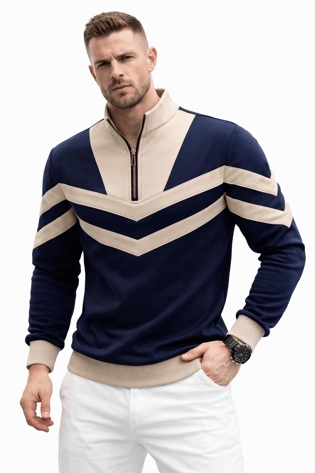 Xisi 25782 - Long Sleeve Track Top for Men - Sarman Fashion - Wholesale Clothing Fashion Brand for Men from Canada