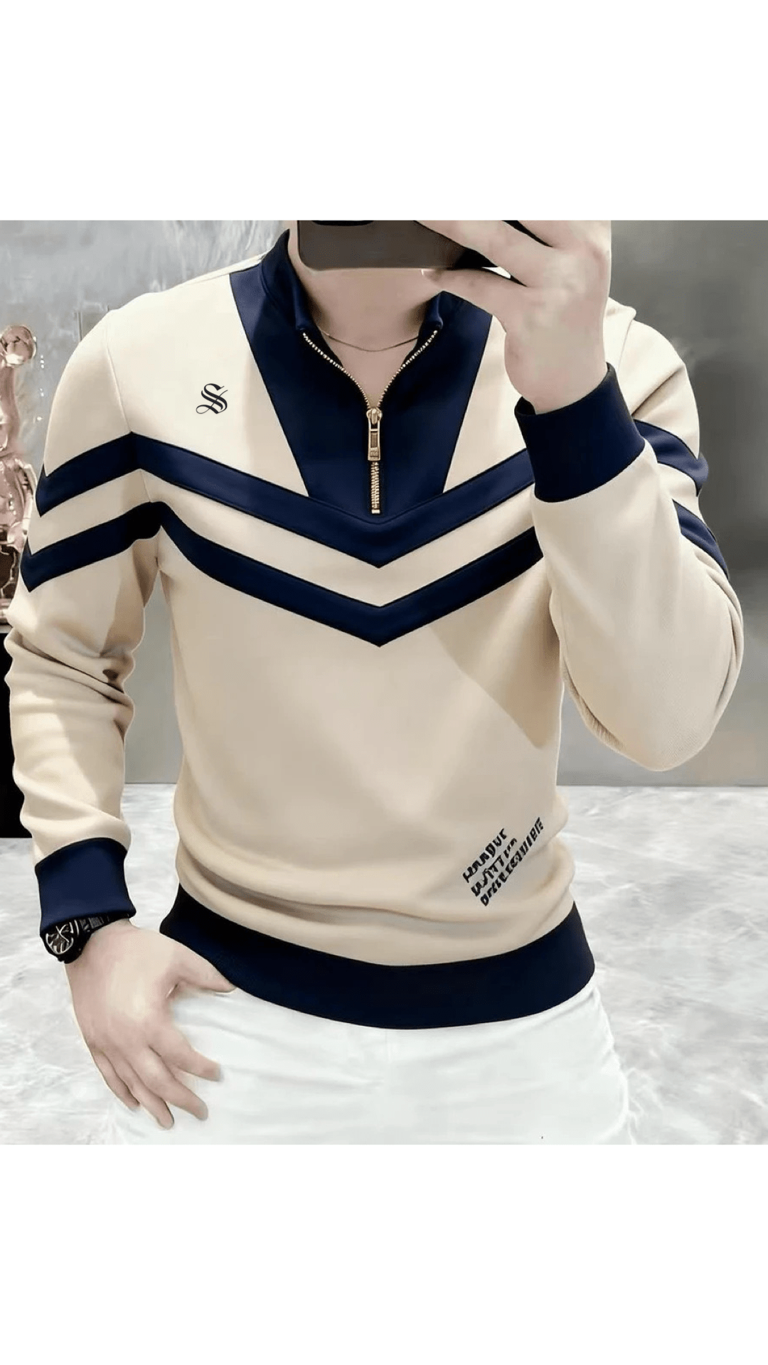 Xisi 25782 - Long Sleeve Track Top for Men - Sarman Fashion - Wholesale Clothing Fashion Brand for Men from Canada