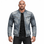 XLKO 2 - Long Sleeve Jeans Jacket for Men - Sarman Fashion - Wholesale Clothing Fashion Brand for Men from Canada