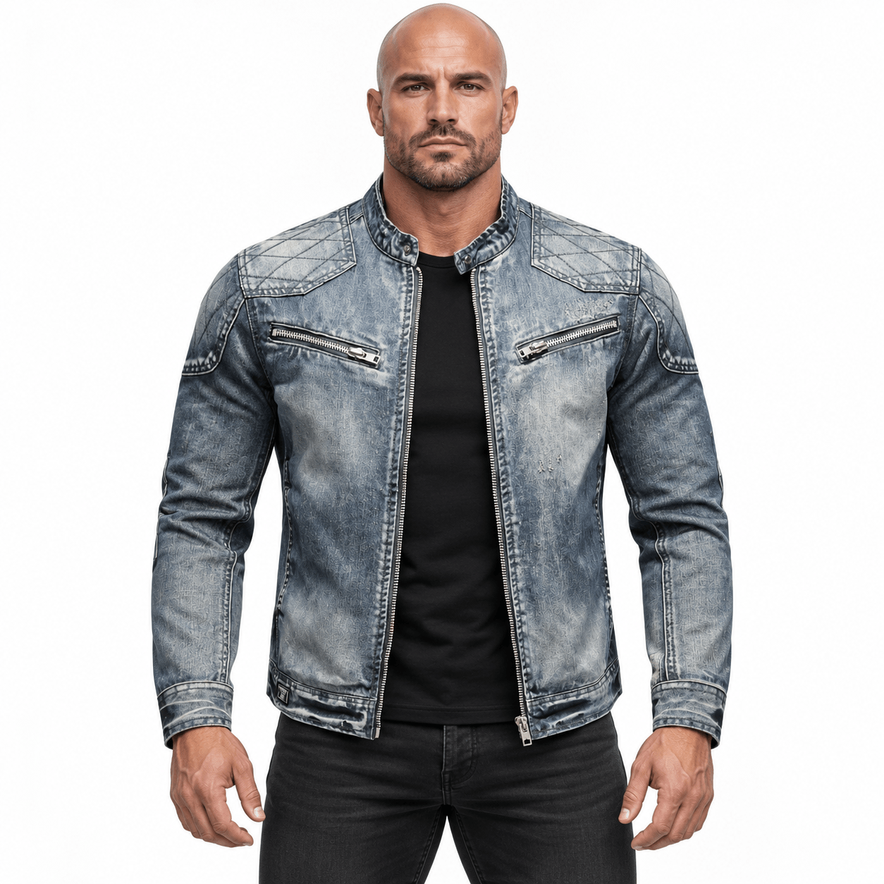 XLKO 2 - Long Sleeve Jeans Jacket for Men - Sarman Fashion - Wholesale Clothing Fashion Brand for Men from Canada