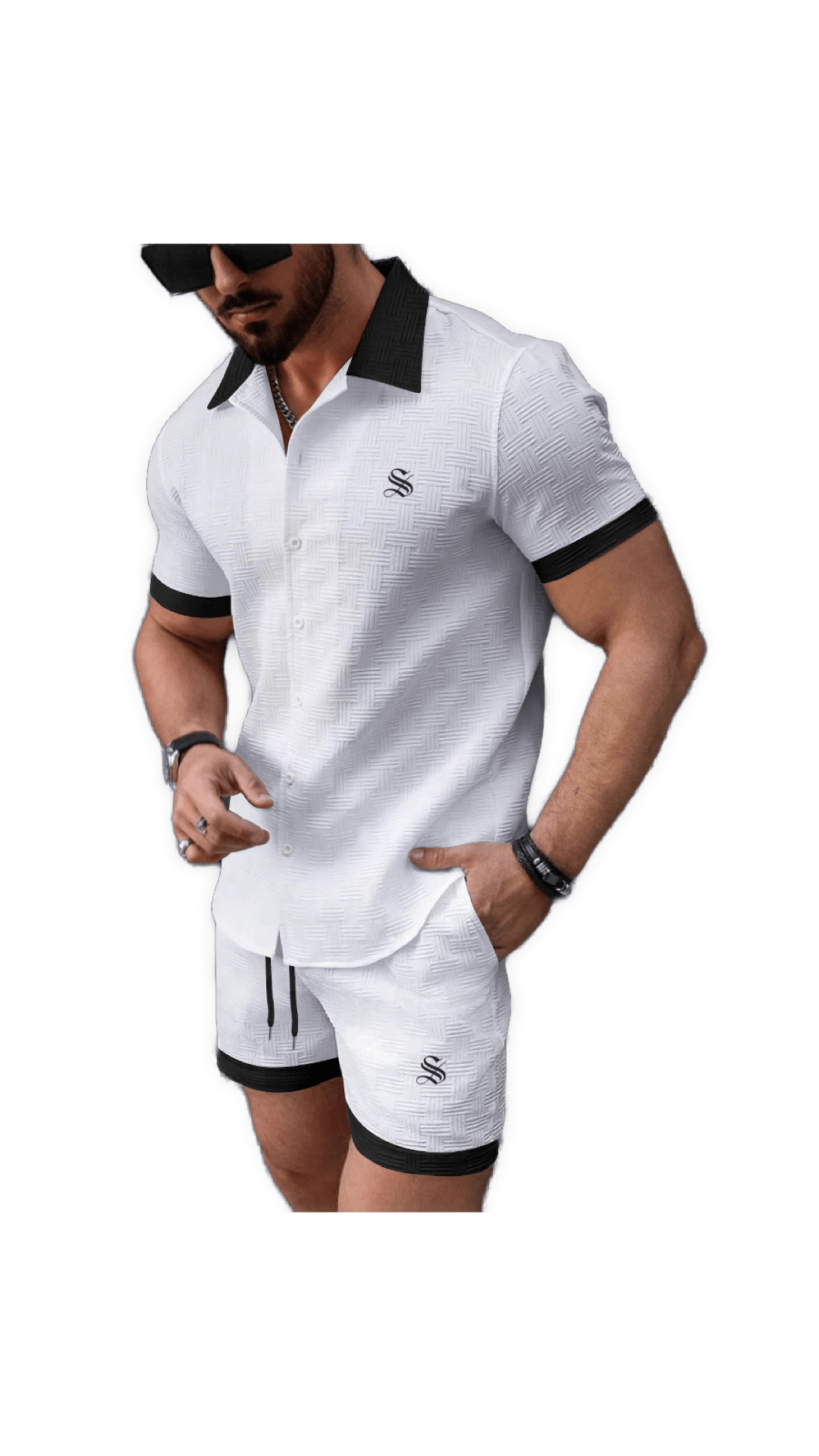 XLOP - Complete Set Short Sleeves Shirt & Shorts for Men - Sarman Fashion - Wholesale Clothing Fashion Brand for Men from Canada