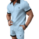 XLOP - Complete Set Short Sleeves Shirt & Shorts for Men - Sarman Fashion - Wholesale Clothing Fashion Brand for Men from Canada