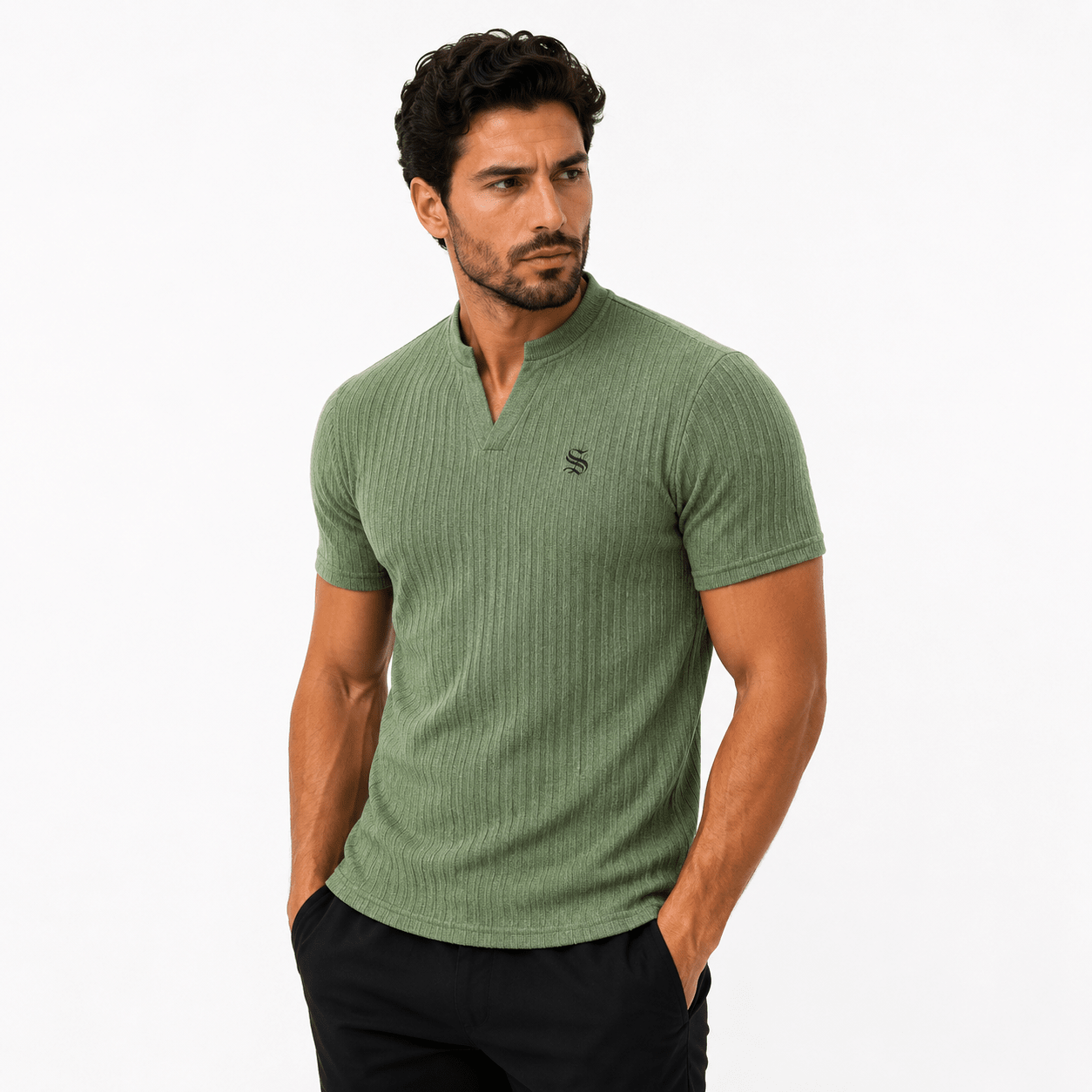 Xurki 5 - V - Neck T-Shirt for Men - Sarman Fashion - Wholesale Clothing Fashion Brand for Men from Canada