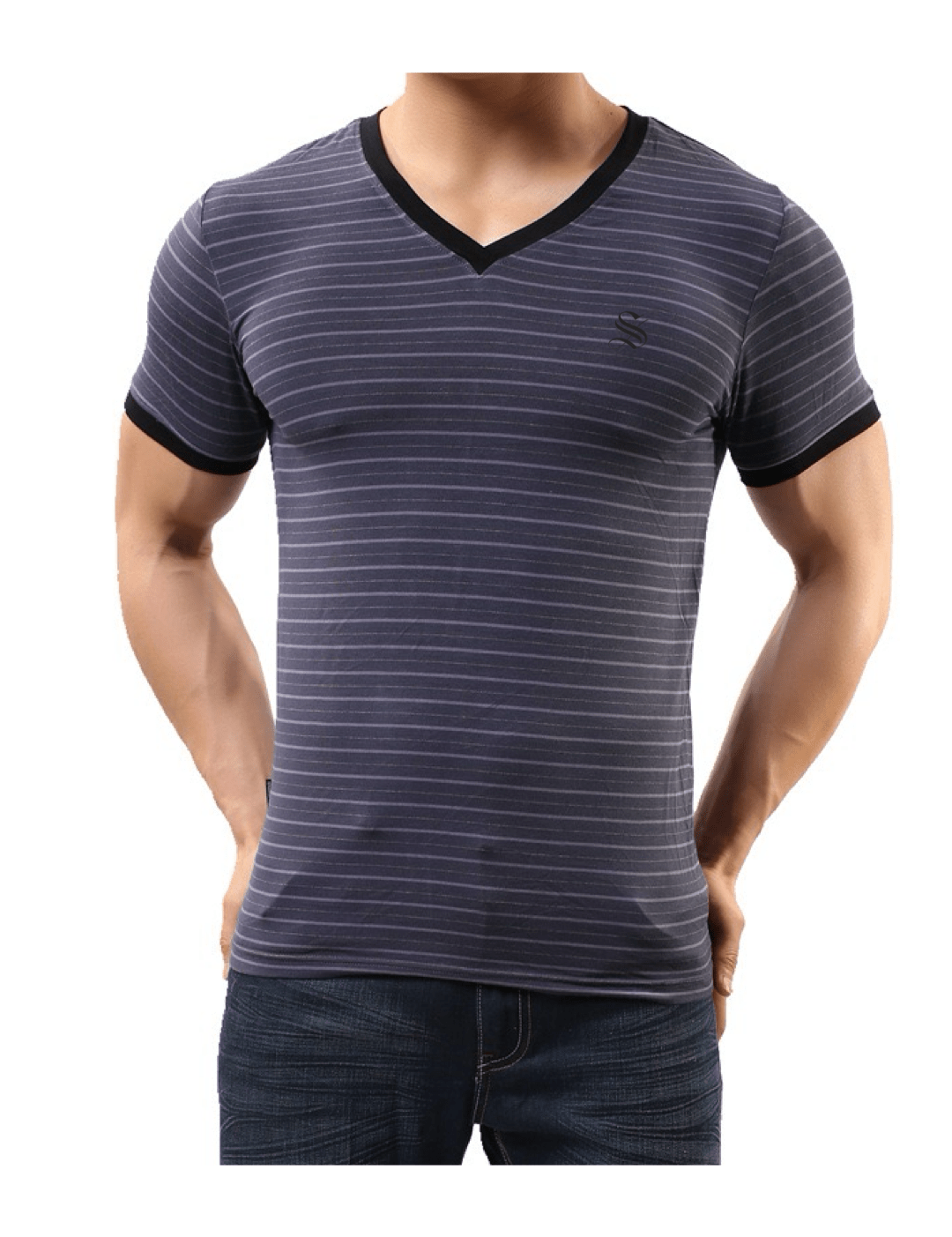 Xurki - V - Neck T-Shirt for Men - Sarman Fashion - Wholesale Clothing Fashion Brand for Men from Canada