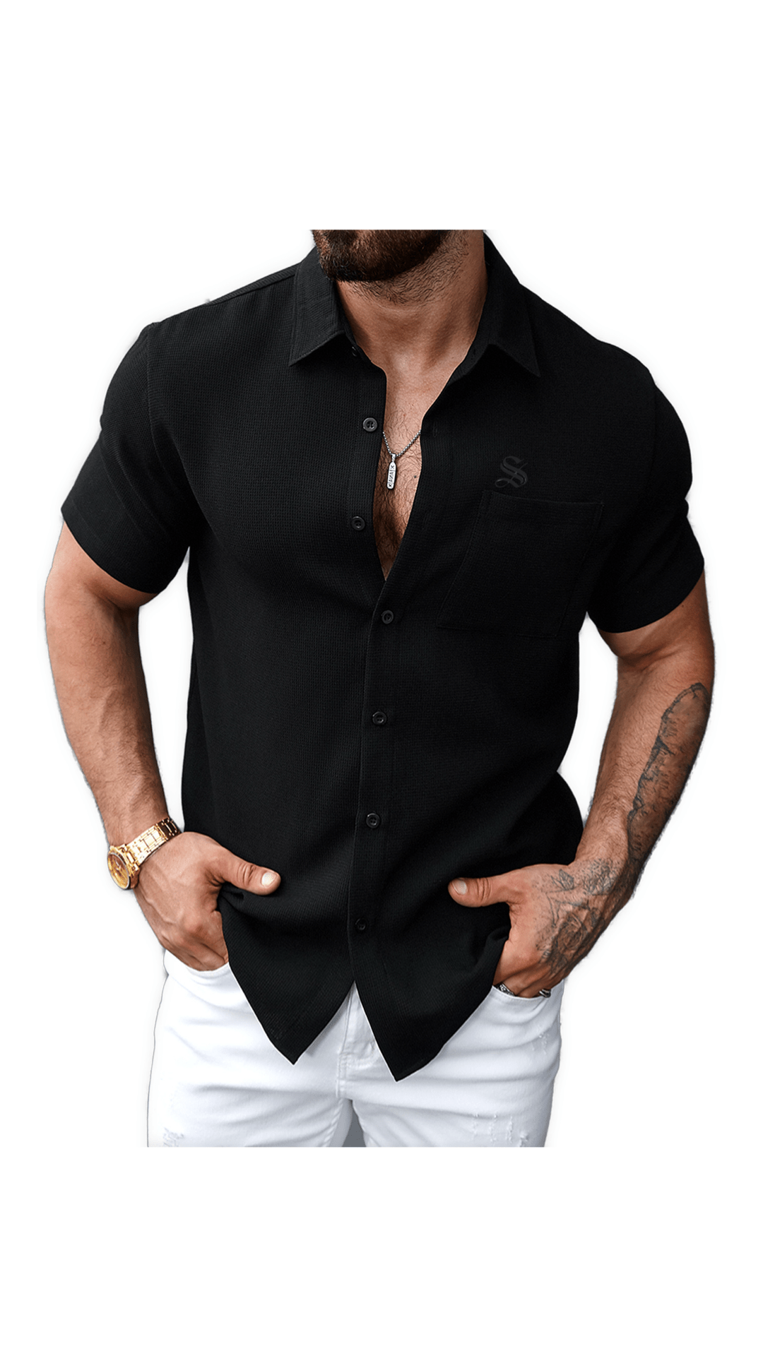 Xuzibo 10 - Short Sleeves Shirt for Men - Sarman Fashion - Wholesale Clothing Fashion Brand for Men from Canada
