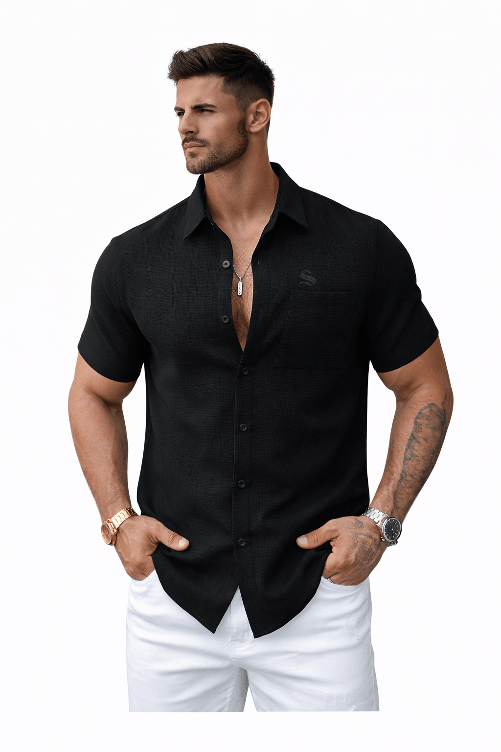 Xuzibo 10 - Short Sleeves Shirt for Men - Sarman Fashion - Wholesale Clothing Fashion Brand for Men from Canada