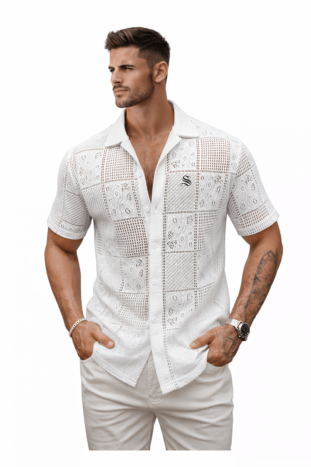 Xuzibo 11 - Short Sleeves Shirt for Men - Sarman Fashion - Wholesale Clothing Fashion Brand for Men from Canada