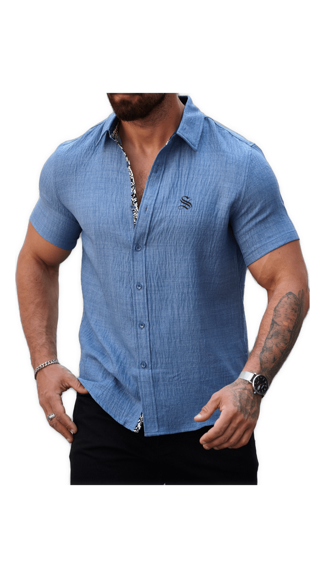 Xuzibo 14 - Short Sleeves Shirt for Men - Sarman Fashion - Wholesale Clothing Fashion Brand for Men from Canada