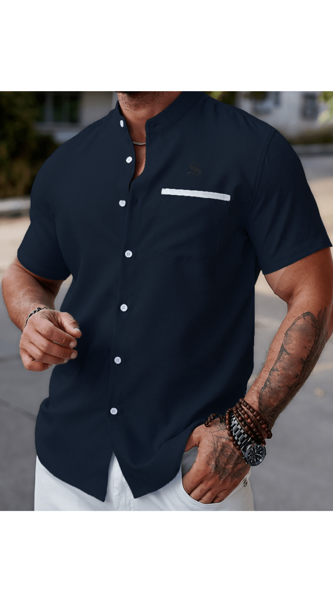 Xuzibo 15 - Short Sleeves Shirt for Men - Sarman Fashion - Wholesale Clothing Fashion Brand for Men from Canada