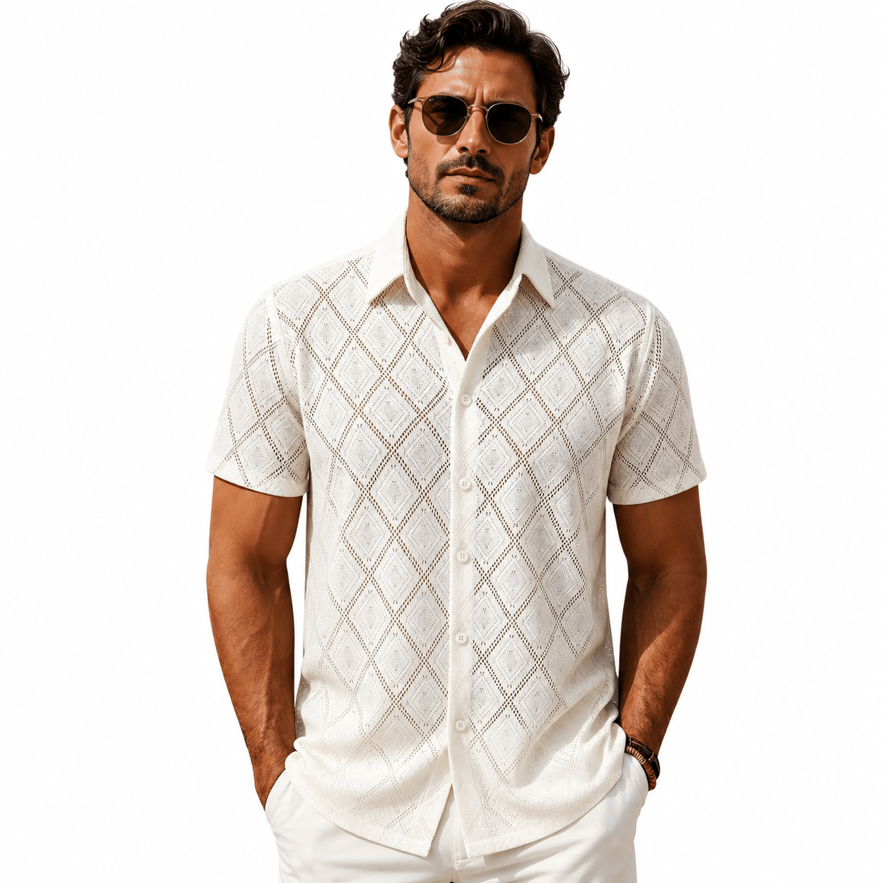 Xuzibo 36 - Short Sleeves Shirt for Men - Sarman Fashion - Wholesale Clothing Fashion Brand for Men from Canada