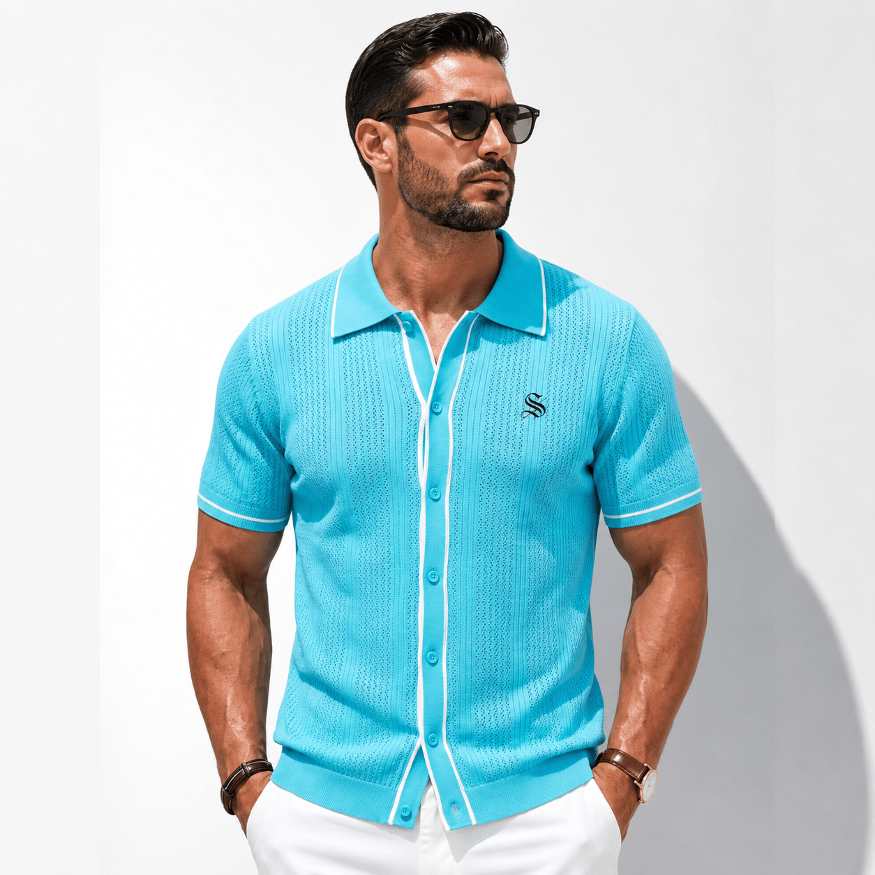 Xuzibo 38 - Short Sleeves Shirt for Men - Sarman Fashion - Wholesale Clothing Fashion Brand for Men from Canada