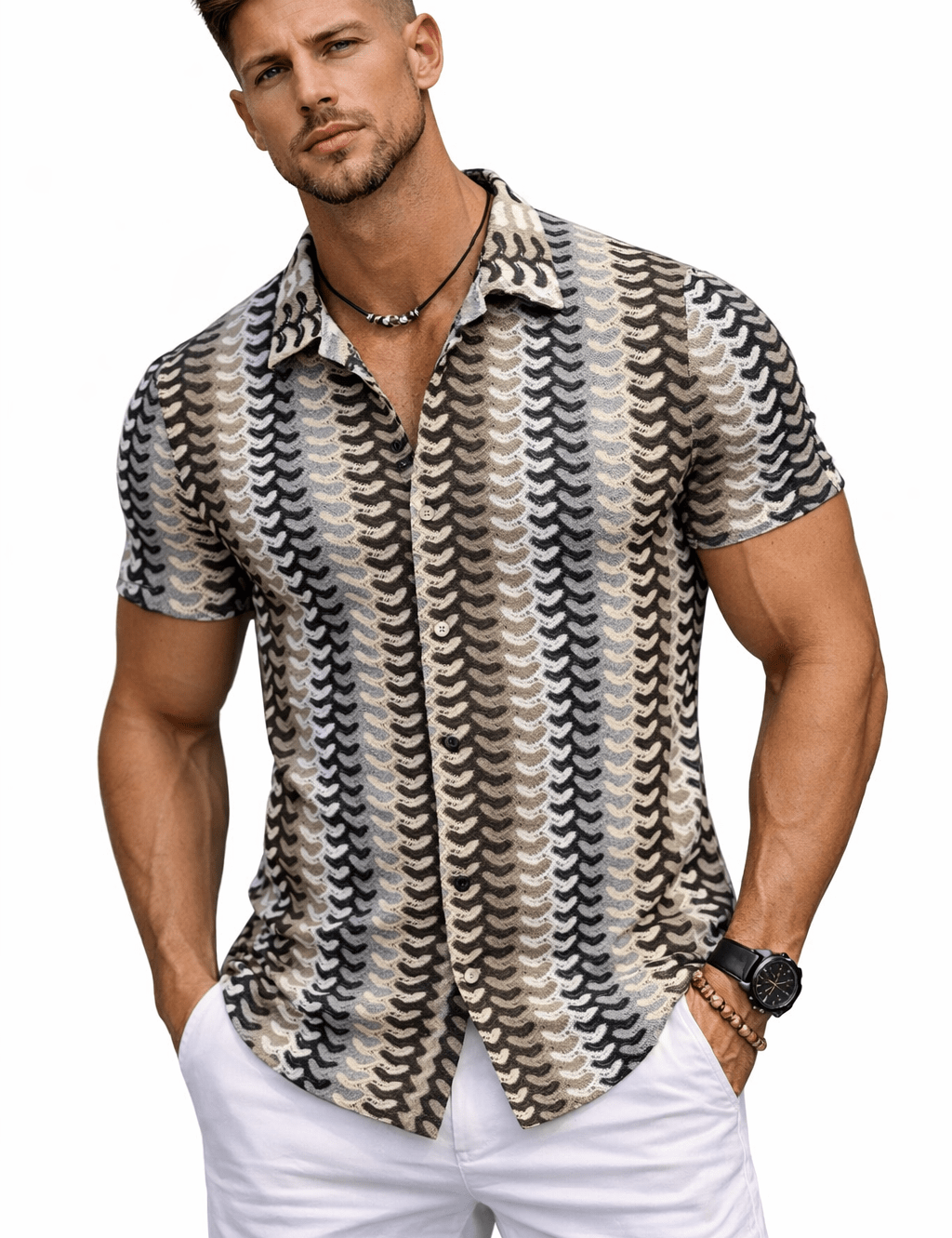 Xuzibo 3AA - Short Sleeves Shirt for Men - Sarman Fashion - Wholesale Clothing Fashion Brand for Men from Canada