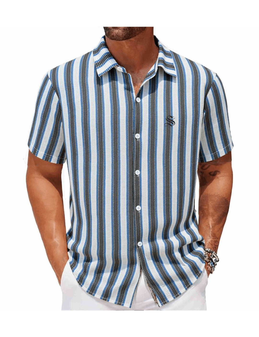 Xuzibo 4 - Short Sleeves Shirt for Men - Sarman Fashion - Wholesale Clothing Fashion Brand for Men from Canada