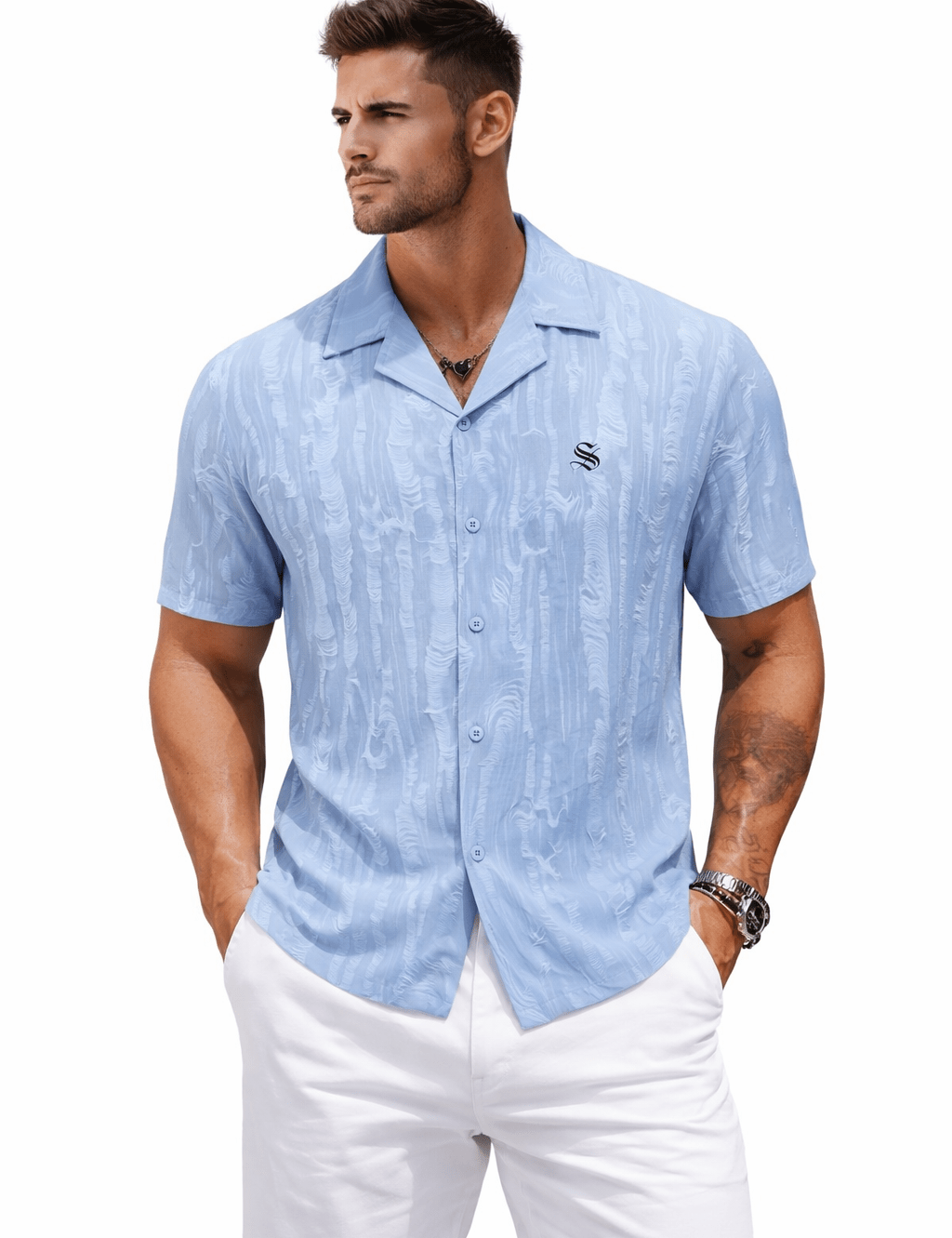 Xuzibo 5 - Short Sleeves Shirt for Men - Sarman Fashion - Wholesale Clothing Fashion Brand for Men from Canada