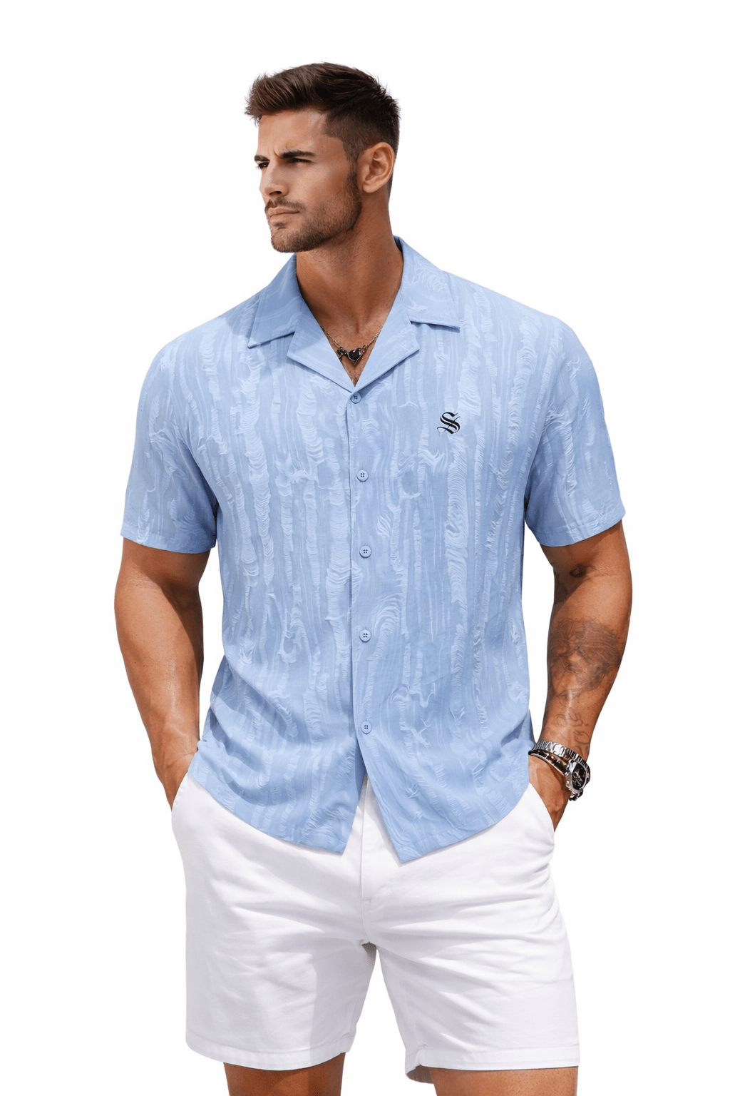 Xuzibo 5 - Short Sleeves Shirt for Men - Sarman Fashion - Wholesale Clothing Fashion Brand for Men from Canada