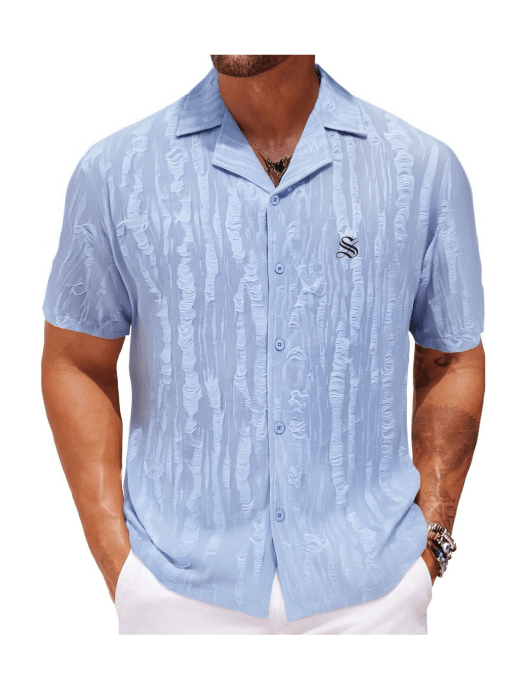Xuzibo 5 - Short Sleeves Shirt for Men - Sarman Fashion - Wholesale Clothing Fashion Brand for Men from Canada