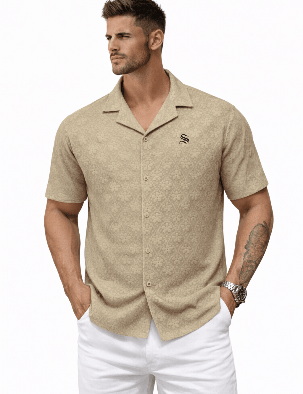 Xuzibo 8 - Short Sleeves Shirt for Men - Sarman Fashion - Wholesale Clothing Fashion Brand for Men from Canada