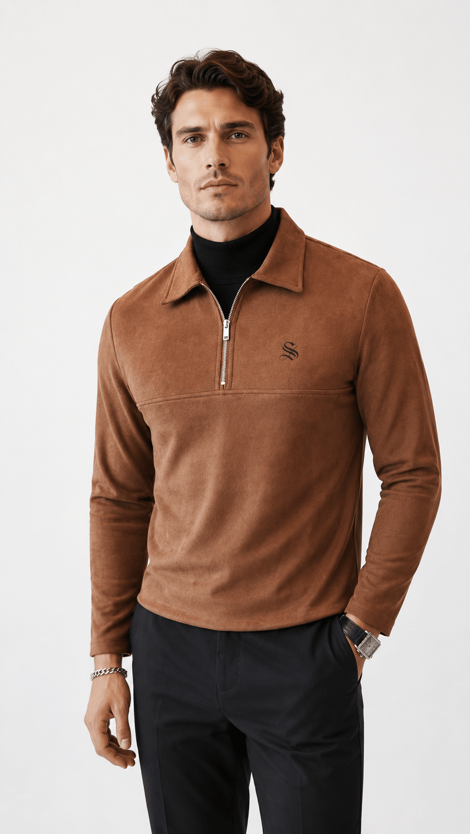 ZamJ - Long Sleeves Polo Shirt for Men - Sarman Fashion - Wholesale Clothing Fashion Brand for Men from Canada