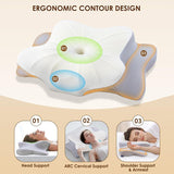 ZIMA 1 - Memory Foam Pillow for Neck and Shoulder 2 in 1 Pillow for Sleeping, Memory Foam Neck Pillows Neck Support Pillow for Side Back Stomach Sleepers Cooling Pillow with Pillowcase - Sarman Fashion - Wholesale Clothing Fashion Brand for Men from Canada