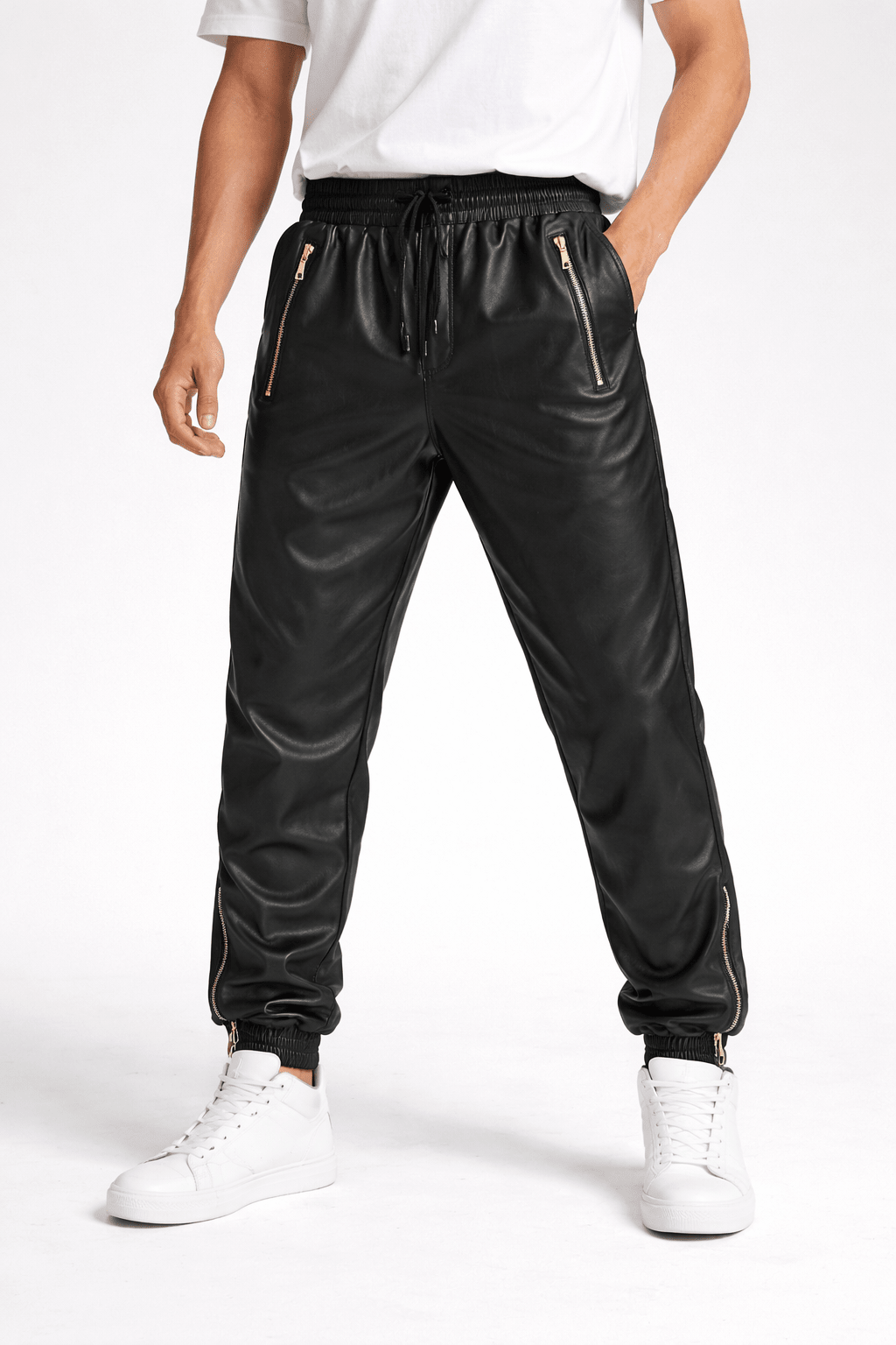 ZIMA 2 - Pu Leather Joggers for Men - Sarman Fashion - Wholesale Clothing Fashion Brand for Men from Canada