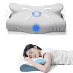 ZIMA 4 - Memory Foam Pillow for Neck and Shoulder 2 in 1 Pillow for Sleeping, Memory Foam Neck Pillows Neck Support Pillow for Side Back Stomach Sleepers Cooling Pillow with Pillowcase - Sarman Fashion - Wholesale Clothing Fashion Brand for Men from Canada