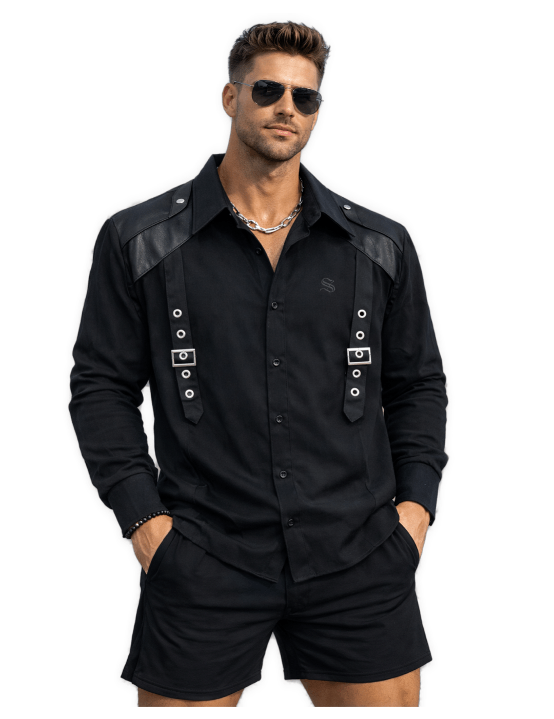 Zimbar 2 - Black Shirt for Men - Sarman Fashion - Wholesale Clothing Fashion Brand for Men from Canada