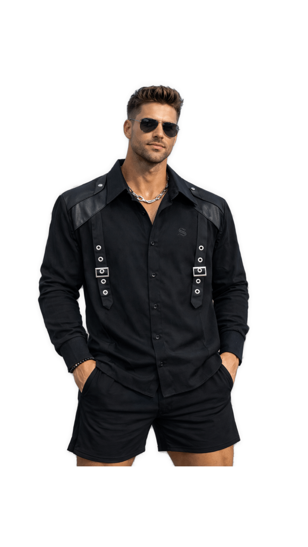 Zimbar 2 - Black Shirt for Men - Sarman Fashion - Wholesale Clothing Fashion Brand for Men from Canada
