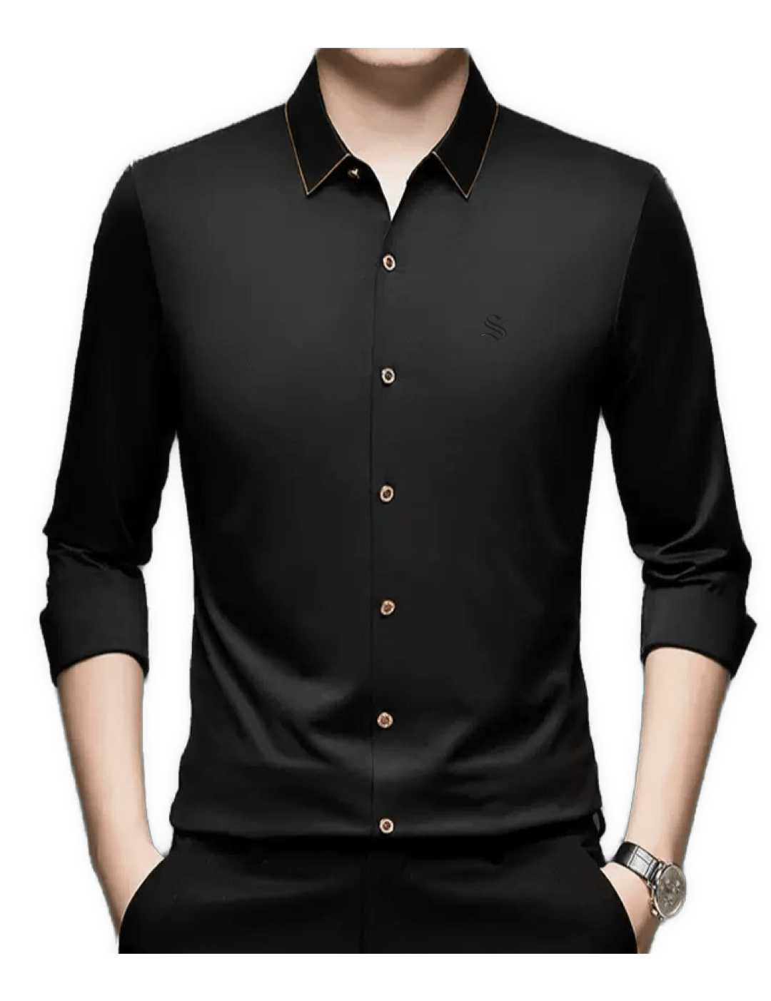 Zimbar - Black Shirt for Men - Sarman Fashion - Wholesale Clothing Fashion Brand for Men from Canada