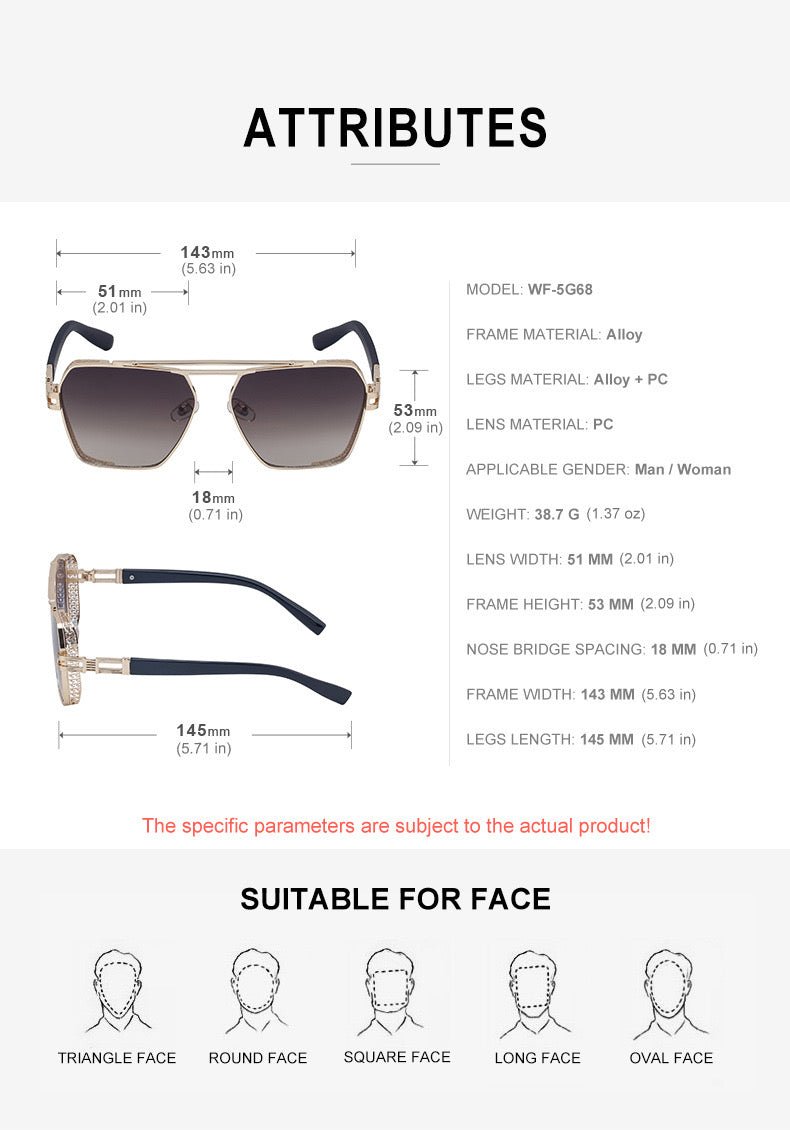 Zinha 6 - Unisex Sunglasses - Sarman Fashion - Wholesale Clothing Fashion Brand for Men from Canada